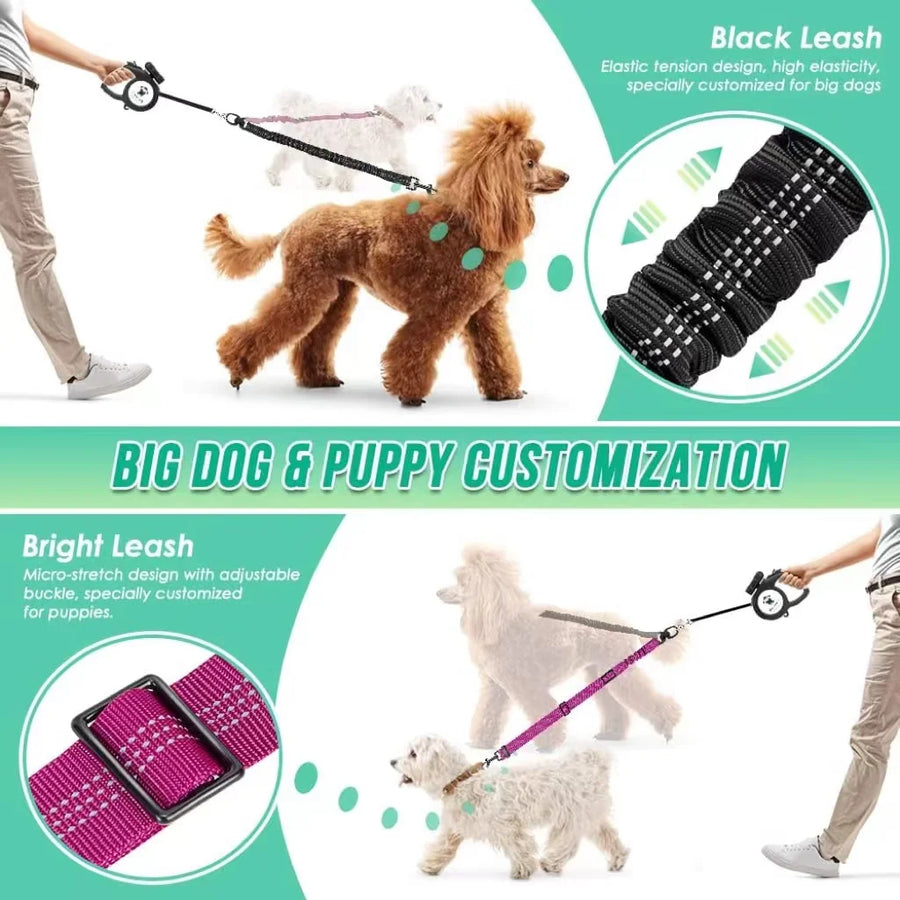 16ft Dual Dog Leash – Adjustable, Shock-Absorbing for Training Small to Large Dogs