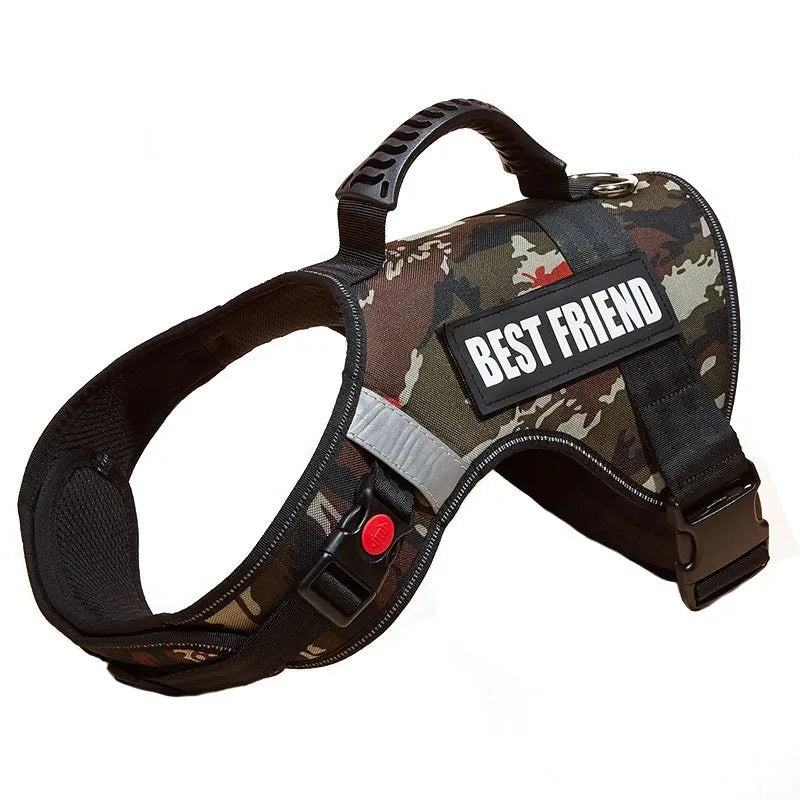 No-pull service dog vest with adjustable handle outdoor pet dog harness is suitable for small medium sized large dogs