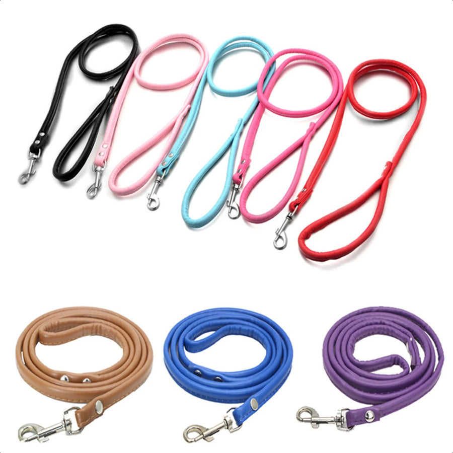 Genuine Leather Dog Leash – Stylish, Durable, Lightweight