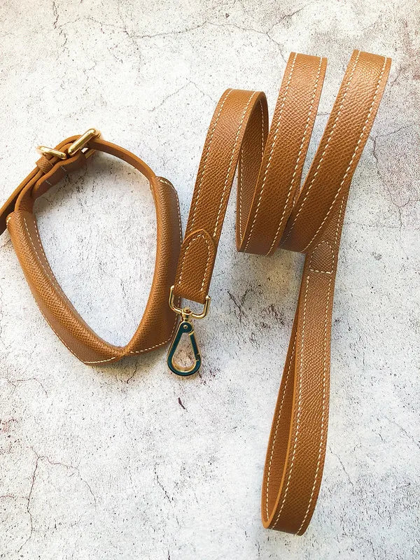 Real Leather Dog Collar Lizard Pattern Pet Puppy Harness Dog Collar and Leash Set