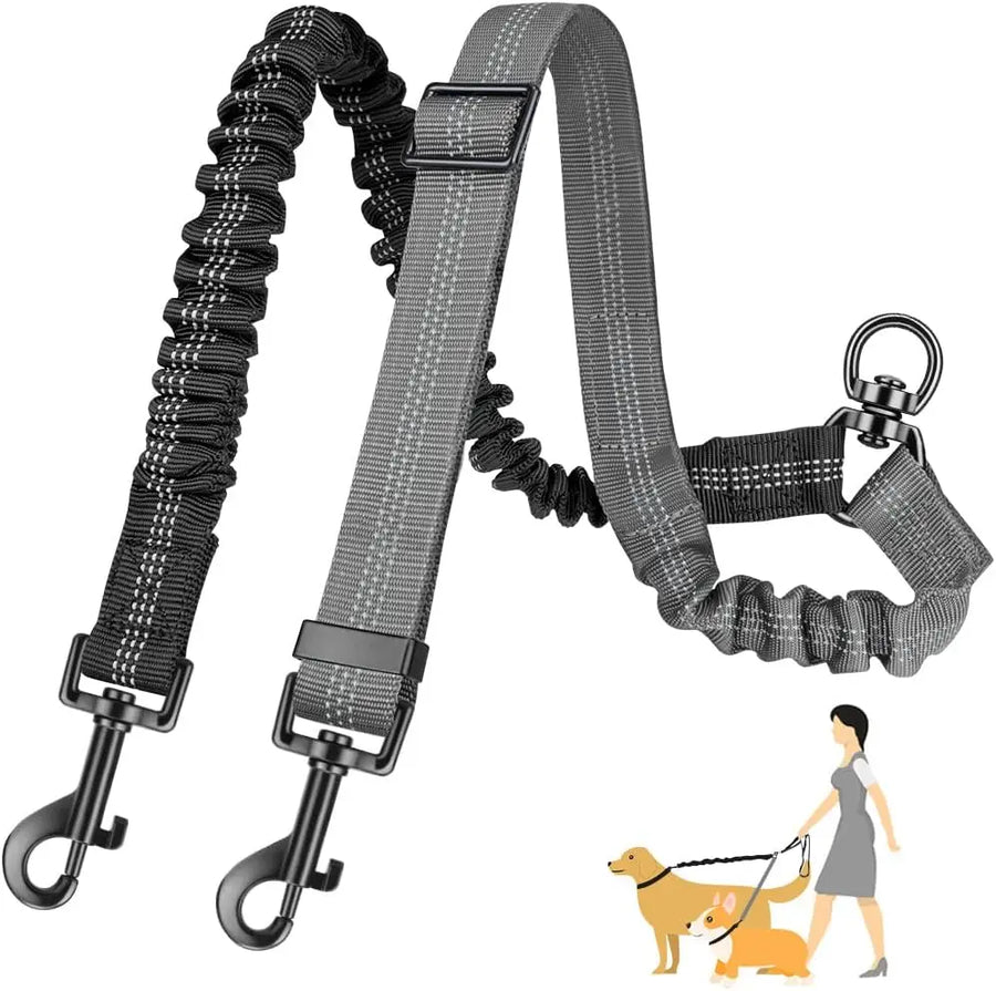 16ft Dual Dog Leash – Adjustable, Shock-Absorbing for Training Small to Large Dogs