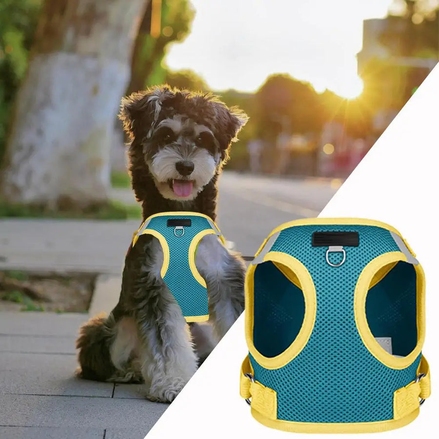 Pet Harness Reflective Adjustable Harness With Tracker Slot