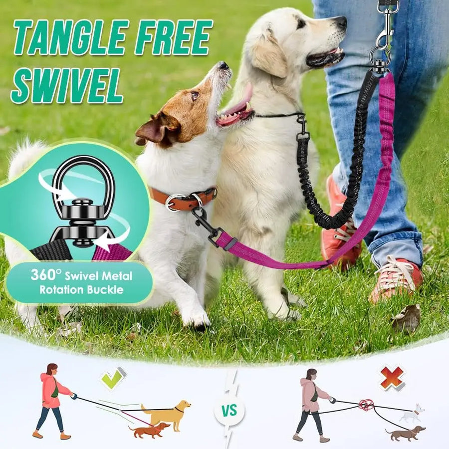 16ft Dual Dog Leash – Adjustable, Shock-Absorbing for Training Small to Large Dogs