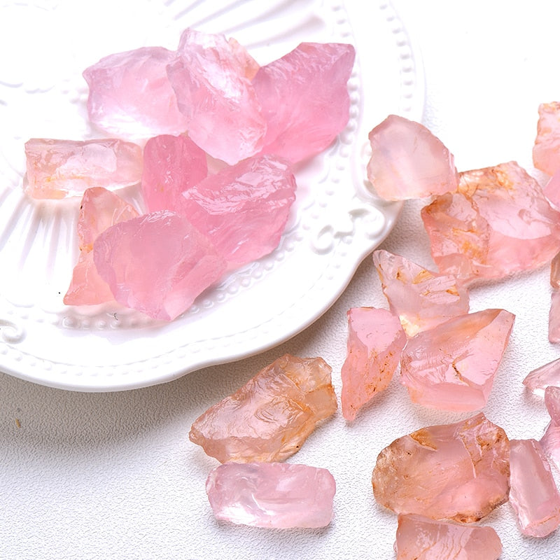 20g Natural Rose Quartz Raw Crystals Irregular Ore Mineral Fish Tank Collection Healing Quartz Home Decor Rock Mineral Specimen - Mariah´s Spiritual Treats