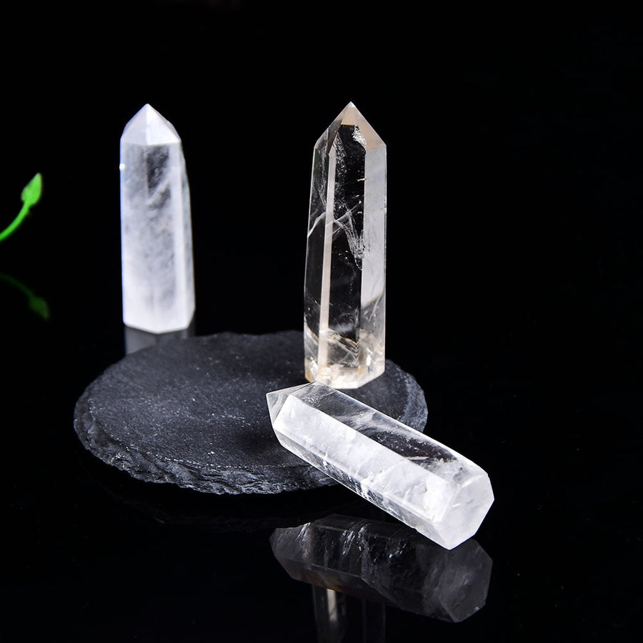 Natural Crystal Clear Quartz Transparency Quartz Point Healing Stone Hexagonal Prisms 50-80mm Obelisk Wand Stone Home Decor 1PC - Mariah´s Spiritual Treats