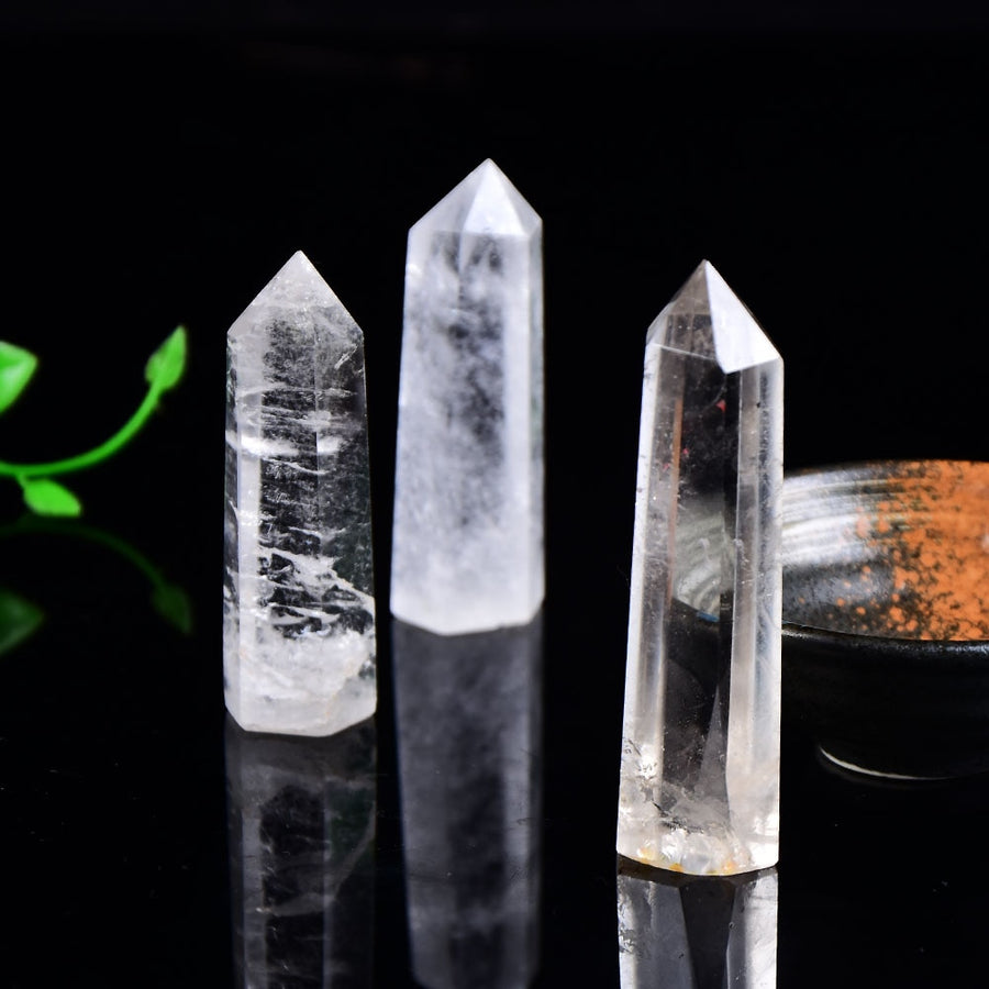 Natural Crystal Clear Quartz Transparency Quartz Point Healing Stone Hexagonal Prisms 50-80mm Obelisk Wand Stone Home Decor 1PC - Mariah´s Spiritual Treats