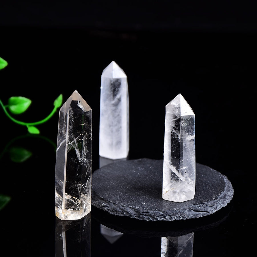 Natural Crystal Clear Quartz Transparency Quartz Point Healing Stone Hexagonal Prisms 50-80mm Obelisk Wand Stone Home Decor 1PC - Mariah´s Spiritual Treats