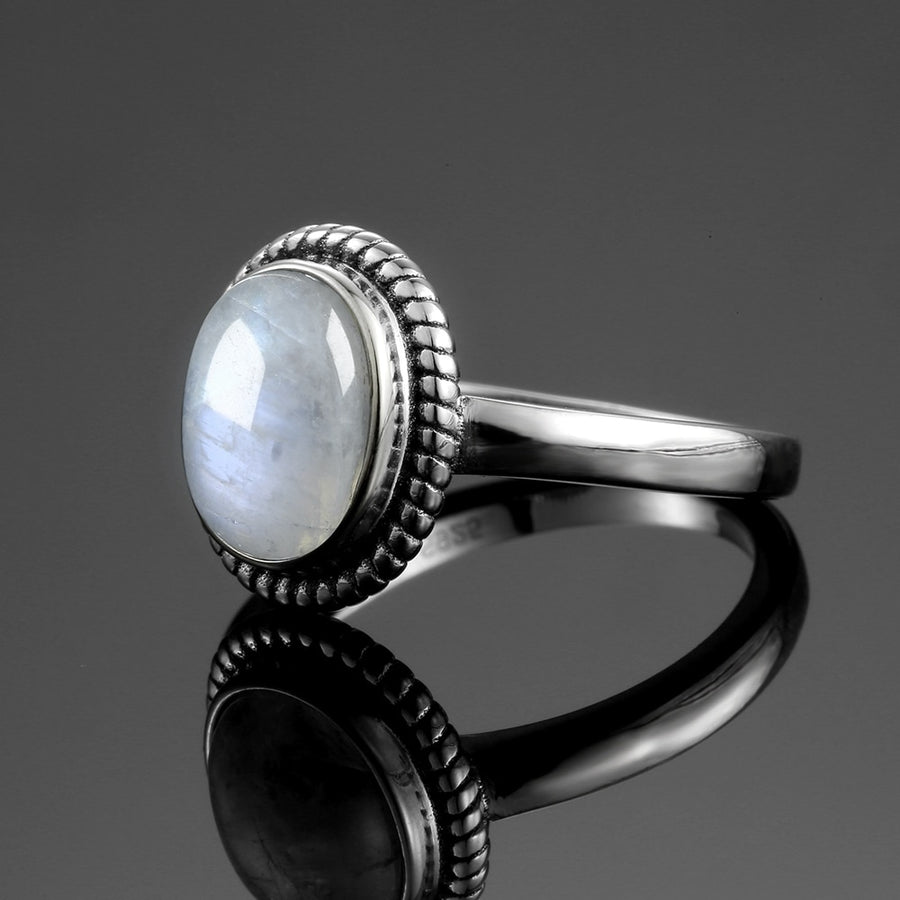 Moonstone & 925 Sterling Silver Ring - Love Attractor - Mariah´s Spiritual Treats