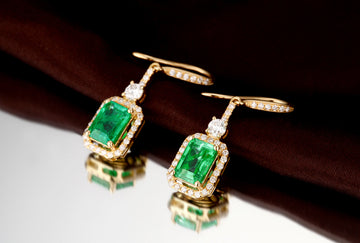 Real 14K Gold 1. 76 CT Emerald Diamond Dangle Earrings - Mariah´s Spiritual Treats