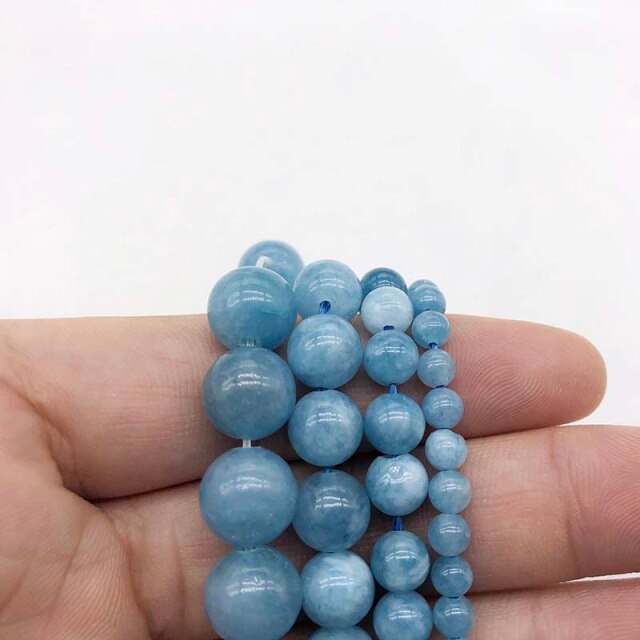 DIY, Blue Aquamarine beads - Throat Chakra - Mariah´s Spiritual Treats